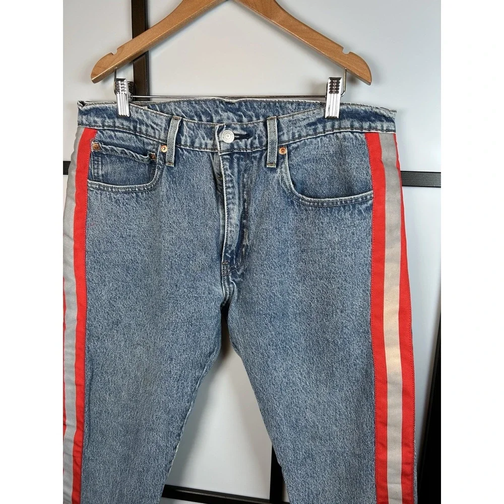 Levis Jeans‎ Mens 34x32 512 Slim Taper Reflective Warp Flex Acid Denim Pants